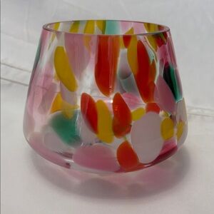 Colorful Abstract Glass Vase. Like new